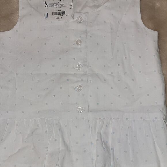 JANIE AND JACK WHITE WITH LIGHT BLUE POLKA DOTS SLEEVELESS TOP, SIZE 4 - NEW! - Picture 10 of 11